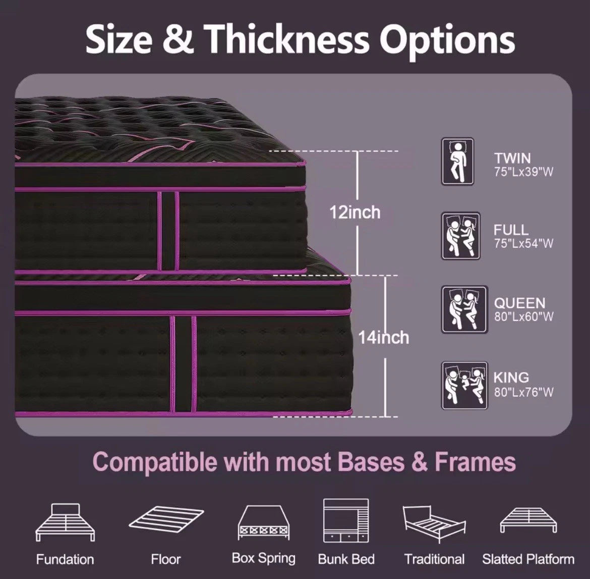 14" Medium-Firm Hybrid Mattress with